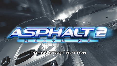 Asphalt 2: Urban GT title screen for PSP